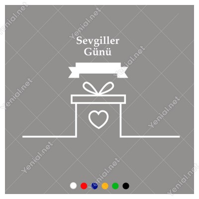14 Şubat Sevgililer Günü İçin Hediye Kutusu ve Kalp Sticker