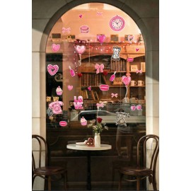 Vintage Aşk Temalı Sticker Seti - Retro Tasarımlı Romantik Cam Vitrin Süslemesi