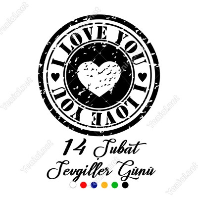 Sevgililer Günü İçin I Love You Yazısı ve Kalp Sticker