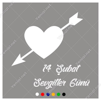 Sevgililer Günü İçinden Ok Geçmiş İçi Dolu Kalp Sticker