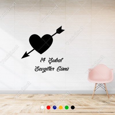 Sevgililer Günü İçinden Ok Geçmiş İçi Dolu Kalp Sticker