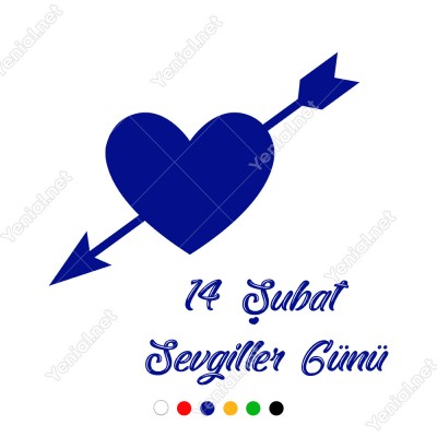 Sevgililer Günü İçinden Ok Geçmiş İçi Dolu Kalp Sticker