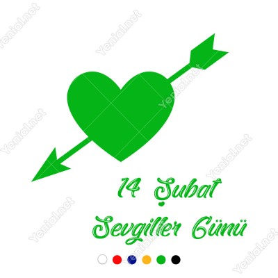 Sevgililer Günü İçinden Ok Geçmiş İçi Dolu Kalp Sticker