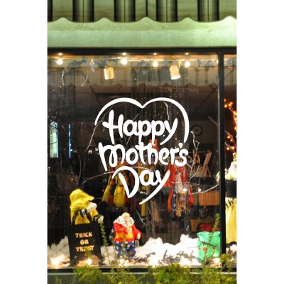 Mother Day ve 8 Mart Kadınlar Günü Kutlu Olsun Yazısı Cam Vitrin Sticker 60cm