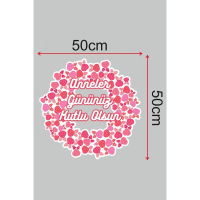  Anneler Gününüz Kutlu Olsun Güllü Cam Vitrin Stickerı 50cm