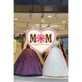 Anneler Günü Mom Happy Mother's Day Cam Vitrin Stickerı 50cm