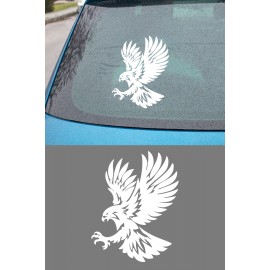 Agresif Kartal Araç Cam Sticker - Uçan Kartal Oto Sticker 12x15cm