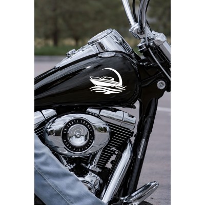 Sürat Teknesi Oto Sticker - Deniz Teknesi Araç Cam Sticker 15x10cm