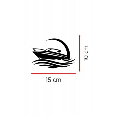 Sürat Teknesi Oto Sticker - Deniz Teknesi Araç Cam Sticker 15x10cm