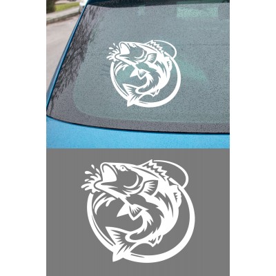 Balıkçı Oto Sticker - Balık Logo Sticker - Araç Sticker 15x14cm