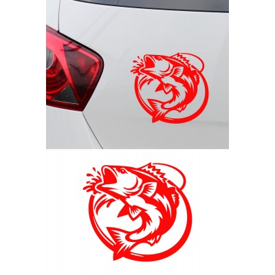 Balıkçı Oto Sticker - Balık Logo Sticker - Araç Sticker 15x14cm
