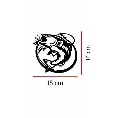 Balıkçı Oto Sticker - Balık Logo Sticker - Araç Sticker 15x14cm