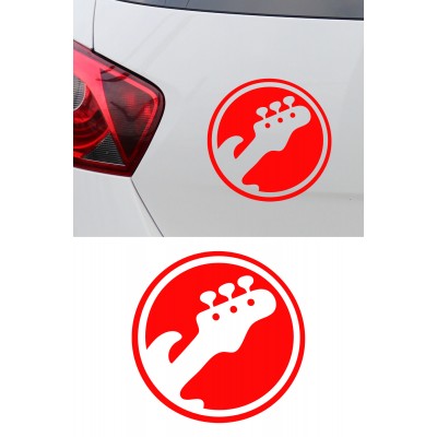 Gitar Oto Sticker - Elektro Gitar Araç Cam Sticker - Müzik Temalı Araba Sticker 15x15cm