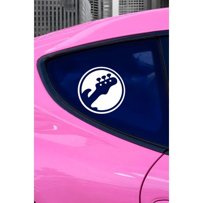 Gitar Oto Sticker - Elektro Gitar Araç Cam Sticker - Müzik Temalı Araba Sticker 15x15cm