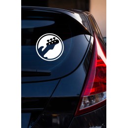 Gitar Oto Sticker - Elektro Gitar Araç Cam Sticker - Müzik Temalı Araba Sticker 15x15cm