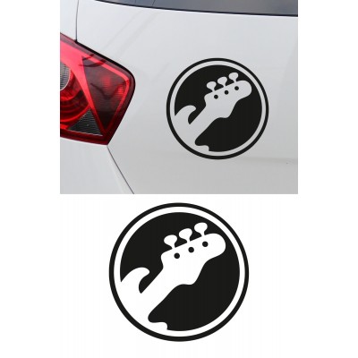 Gitar Oto Sticker - Elektro Gitar Araç Cam Sticker - Müzik Temalı Araba Sticker 15x15cm