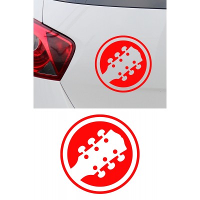 Rock Gitar Sticker - Gitar Figürlü Oto Sticker - Müzik Araba Sticker 15x15cm