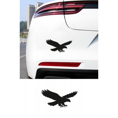 Kartal Silüet Oto Sticker - Araba Sticker - Yırtıcı Kuş Sticker 15x8cm
