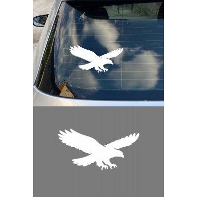 Kartal Silüet Oto Sticker - Araba Sticker - Yırtıcı Kuş Sticker 15x8cm