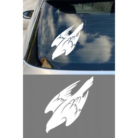 Uçan Kartal Oto Sticker - Kartal Silüet Sticker - Araba Motor Aksesuar 13x15cm