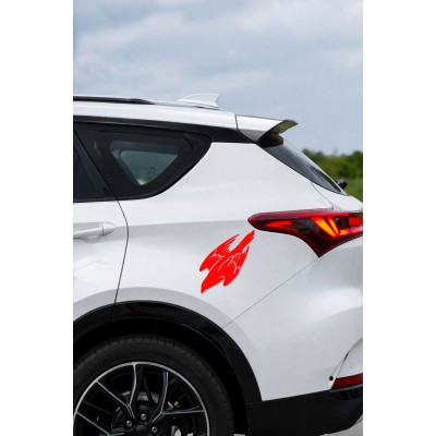 Uçan Kartal Oto Sticker - Kartal Silüet Sticker - Araba Motor Aksesuar 13x15cm