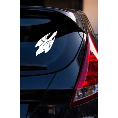 Uçan Kartal Oto Sticker - Kartal Silüet Sticker - Araba Motor Aksesuar 13x15cm