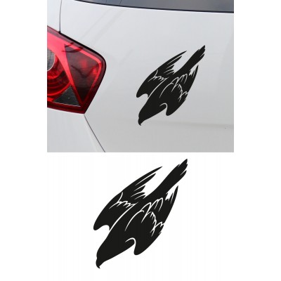 Uçan Kartal Oto Sticker - Kartal Silüet Sticker - Araba Motor Aksesuar 13x15cm