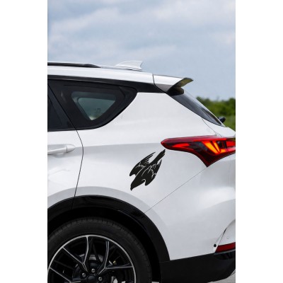 Uçan Kartal Oto Sticker - Kartal Silüet Sticker - Araba Motor Aksesuar 13x15cm