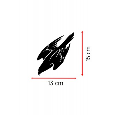 Uçan Kartal Oto Sticker - Kartal Silüet Sticker - Araba Motor Aksesuar 13x15cm