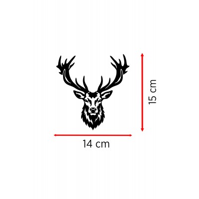 Geyik Oto Sticker - Boynuzlu Geyik Araba Sticker - Doğa Sever Sticker 14x15cm