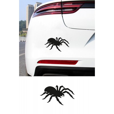 Örümcek Oto Sticker - Minimal Örümcek Araba Sticker - Motor Kask Sticker 15x9cm