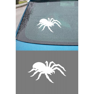 Örümcek Oto Sticker - Minimal Örümcek Araba Sticker - Motor Kask Sticker 15x9cm