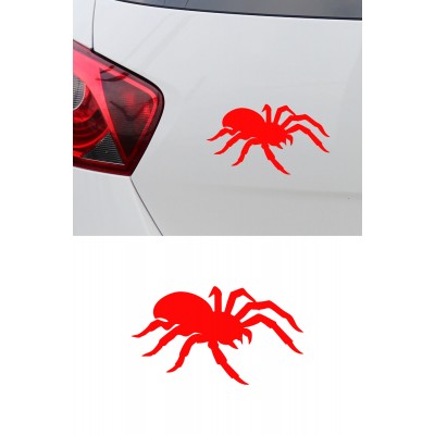 Örümcek Oto Sticker - Minimal Örümcek Araba Sticker - Motor Kask Sticker 15x9cm