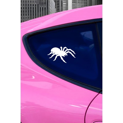 Örümcek Oto Sticker - Minimal Örümcek Araba Sticker - Motor Kask Sticker 15x9cm