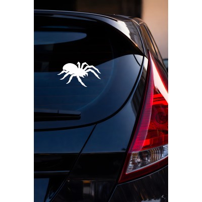 Örümcek Oto Sticker - Minimal Örümcek Araba Sticker - Motor Kask Sticker 15x9cm