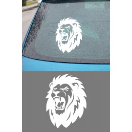 Kükreyen Aslan Araba Sticker - Kral Aslan Sticker - Oto Motor Sticker 11x15cm