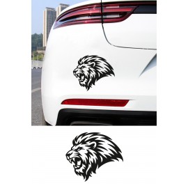 Kral Aslan Oto Sticker - Kükreyen Aslan Başı Araba Sticker - Araba Aksesuar 15x13cm