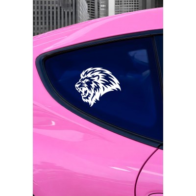 Kral Aslan Oto Sticker - Kükreyen Aslan Başı Araba Sticker - Araba Aksesuar 15x13cm