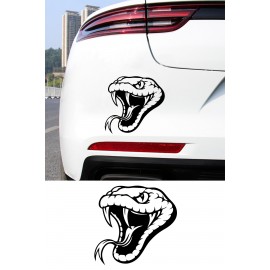 Yılan Oto Sticker - Agresif Kobra Araç Cam Sticker - Araba Motor Kask Sticker 15x14cm