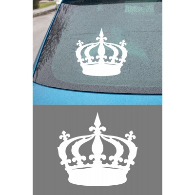 Kraliyet Taç Oto Sticker - Araç Cam Sticker - Taç Motor Kask Sticker 15x14cm