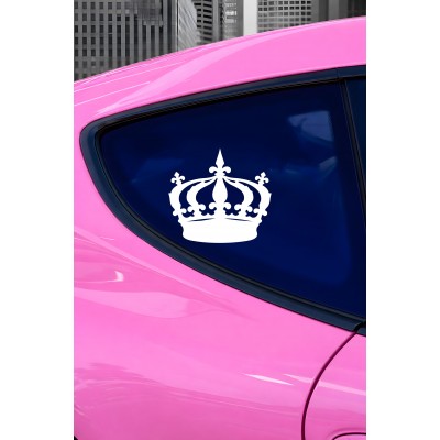 Kraliyet Taç Oto Sticker - Araç Cam Sticker - Taç Motor Kask Sticker 15x14cm