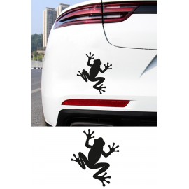 Kurbağa Silüet Oto Sticker - Tırmanan Kurbağa Sticker - Araba Motosiklet Kask Sticker 12x15cm