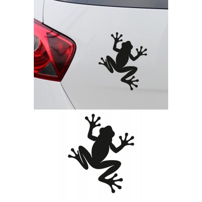 Kurbağa Silüet Oto Sticker - Tırmanan Kurbağa Sticker - Araba Motosiklet Kask Sticker 12x15cm