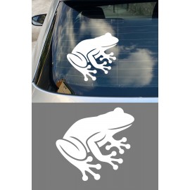 Kurbağa Sticker - Sevimli Oto Sticker - Araba Motor Sticker 15x14cm