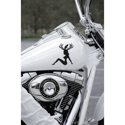 Geyik Kadın Sticker - Araba Motor Sticker - Kask Sticker 15x15cm