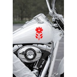 Çiçek Oto Sticker - Papatya Sticker - Araç Aksesar - Motor Kask Sticker 9x15cm