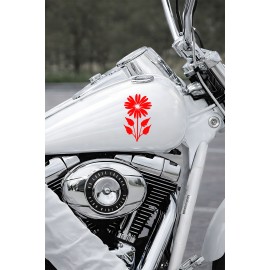Çiçek Oto Sticker - Papatya Sticker - Araç Aksesar - Motor Kask Sticker 9x15cm