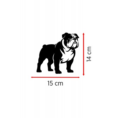 Bulldog Sticker - İngiliz Bulldog Araba Sticker - Köpek Oto Sticker 15x14cm
