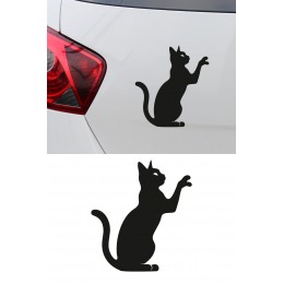 Kedi Sticker - Araba Sticker - Kedi Siluet Oto Sticker 14x15cm