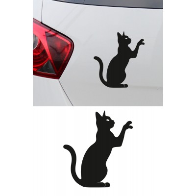 Kedi Sticker - Araba Sticker - Kedi Siluet Oto Sticker 14x15cm
